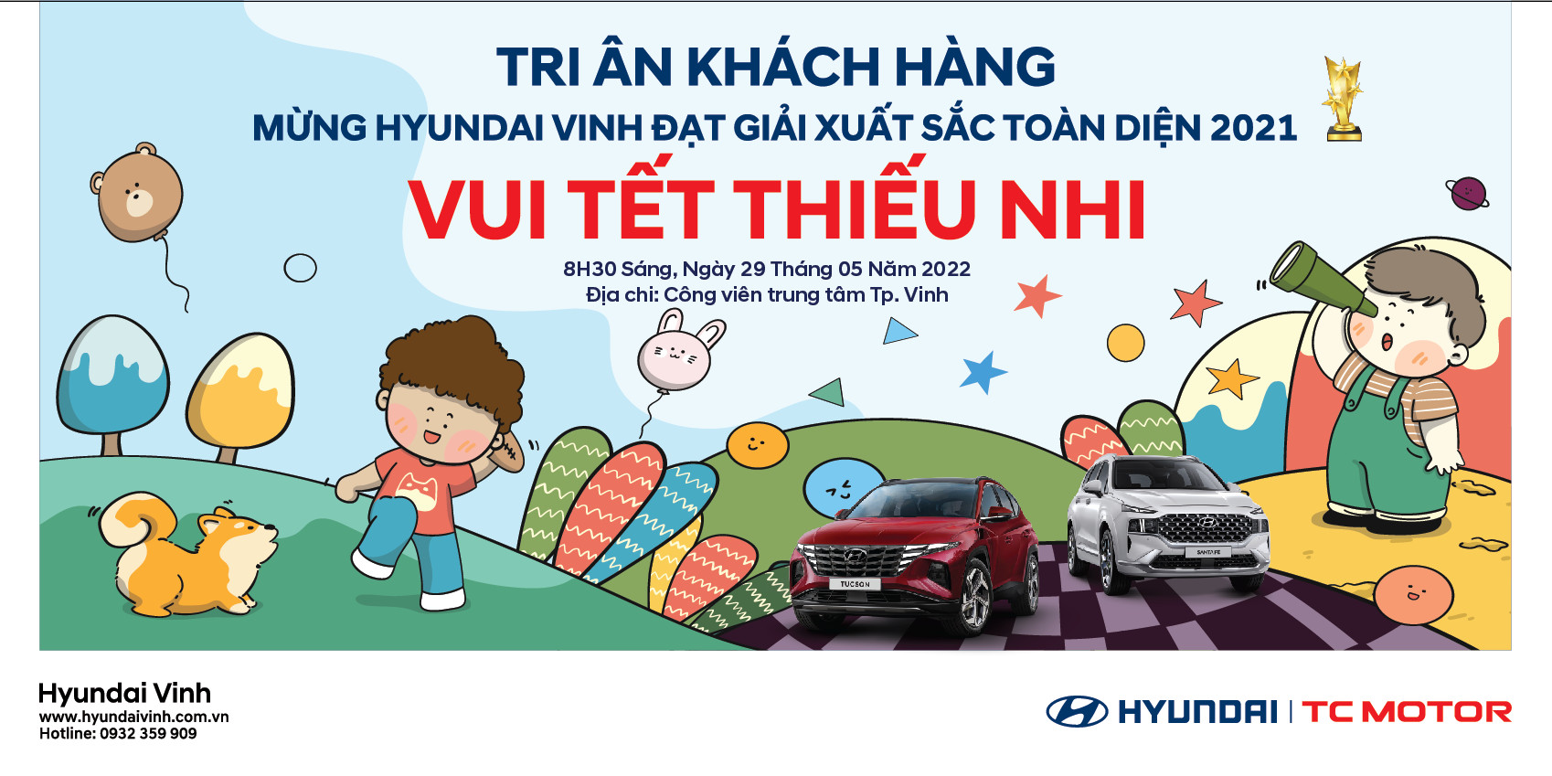 Thương hiệu Hyundai Vinh đã tri ân thiếu nhi với các chiến dịch an toàn giao thông, mang lại niềm vui và sự am hiểu về thực trạng giao thông cho các em nhỏ. Đây cũng là cơ hội để cha mẹ hướng dẫn các con thực hiện những quy tắc an toàn khi tham gia giao thông.