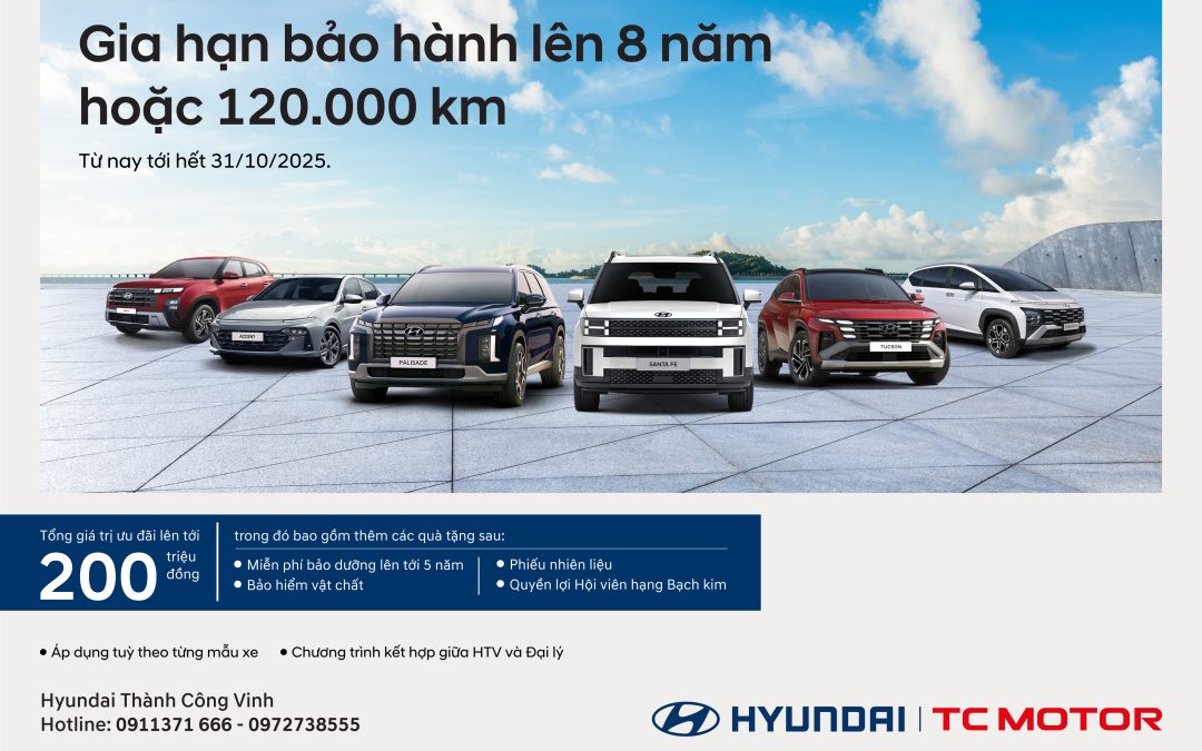 ƯU ĐÃI BẢO HÀNH 8 NĂM CÙNG HỖ TRỢ TÀI CHÍNH LÊN ĐẾN 200 TRIỆU ĐỒNG